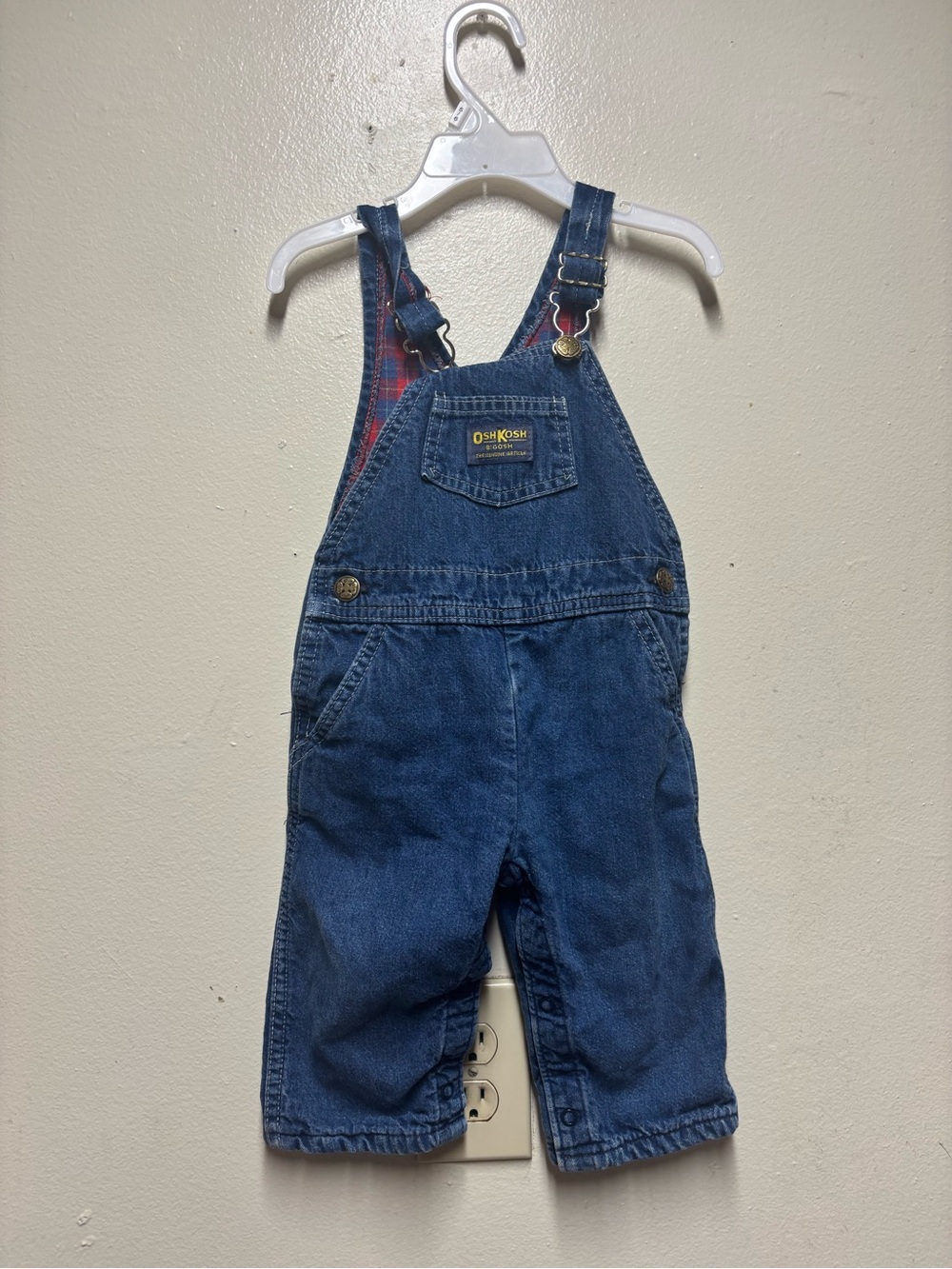 VTG Osh Kosh B'Gosh overalls flannel lining toddler boys 18month